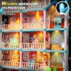 Doll House for Girls, 5-Story 19 Rooms Huge Dollhouse Playset with LED Lights, 2 Dolls, Furnitures, Accessories, DIY Pretend Play House Toys Gifts for Kids, Pink
