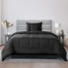 Lux Decor Collection 5 Piece Queen Down Alternative Comforter Set, Washable Duvet Bedding Set - Quatrefoil Navy