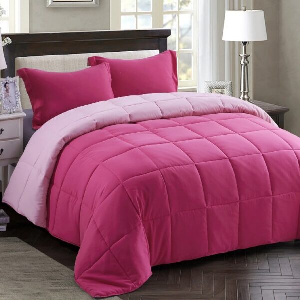Light Weight Down Alternative Comforter Set, Queen, Green, Reversible