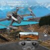 Large Size Four-Axis Brushless Drone 4K HD FPV Camera Wifi RC Quadcopter，360° Flip，Waypoint Flight，for Kids Adult and Beginners，GPS，Black，2 Batteries