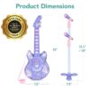 19in Kids Flash Guitar, Pretend Play Musical Instrument Toy for Toddlers w/ Mic, Stand - Navy