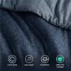 Full/Queen Comforter Sets, Reversible 3 Piece Extra Soft Bedding Set, Chambray Print Sage Green Comforter Bed Set with Pillow Shams
