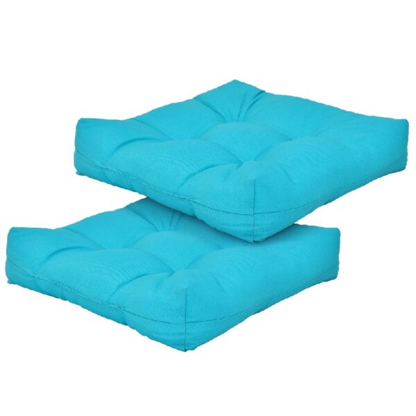2 PCS 21'' x 21'' Patio Chair Seat Cushion Pads Indoor/Outdoor Turquoise