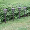 10 Pack Solar Lights Outdoor Decorative, Solar Pathway Lights Outdoor, Solar Powered Garden Yard Lights for Walkway Sidewalk Driveway. (Brown, Cool White)