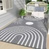 Outdoor Rugs Waterproof Plastic Straw Mat 6'x9' Reversible Patio Deck Beach Blue & White