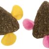 (3 pack) SmartyKat Mousy Mayhem 2-Piece Compressed Catnip Mice Cat Toys, Pink & Orange