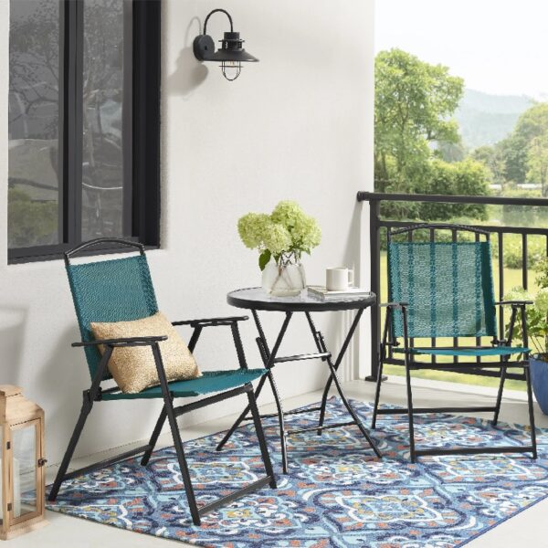 Mainstay Albany Lane 3 Piece Bistro Set, Teal