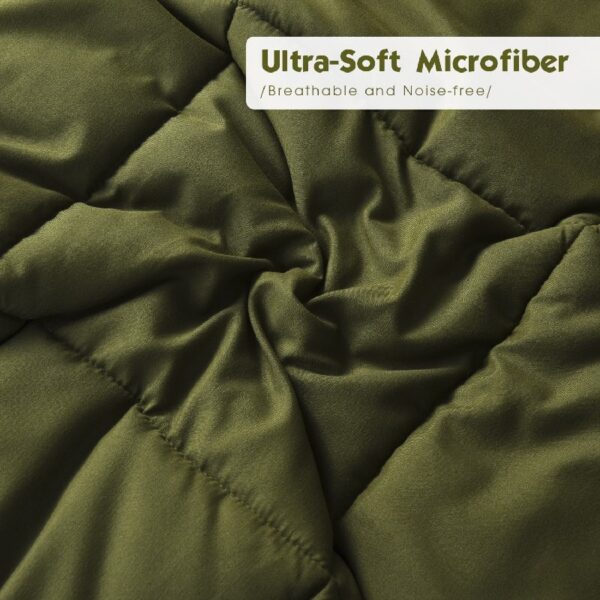 Light Weight Down Alternative Comforter Set, Queen, Green, Reversible