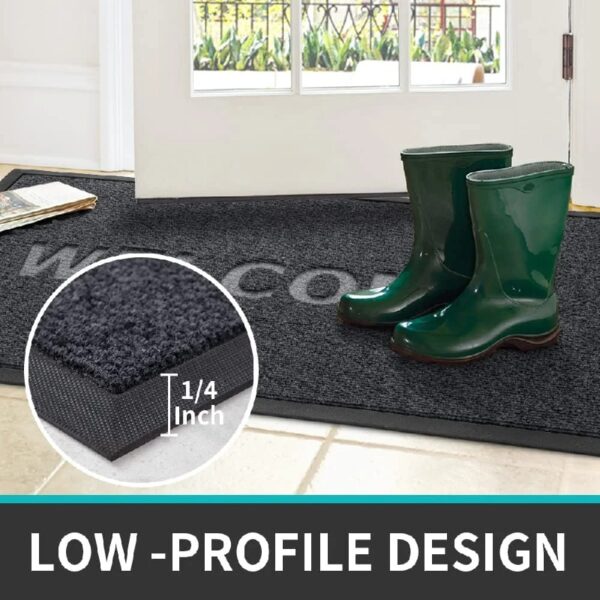Front Door Mat Indoor and Outdoor Welcome Mat Rubber Backing Entrance Mat Easy Clean Patio Mat Heavy Duty Entryway Doormat for Front Back Doors, Laundry Rooms, Mudrooms 24''x35.4'' Brown