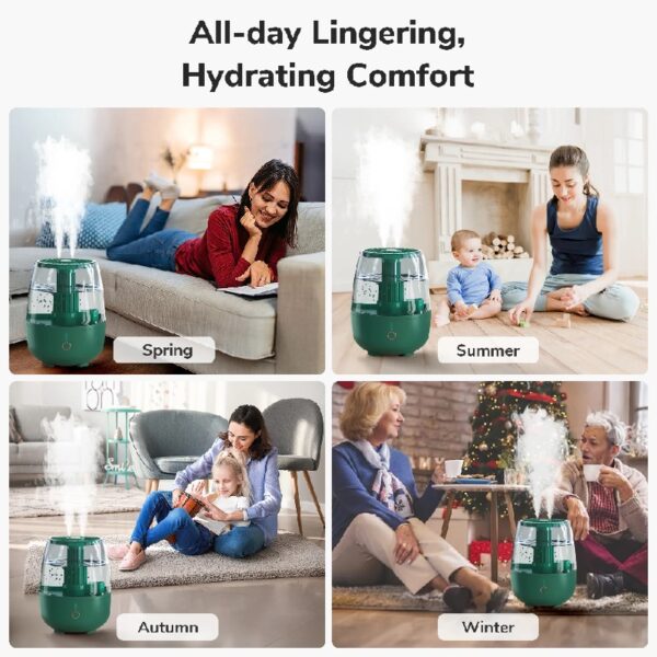 Humidifiers for Bedroom, 6.8L 32H Runtime Supersized Cool Mist Humidifier for Large Home Plants Baby Nursery