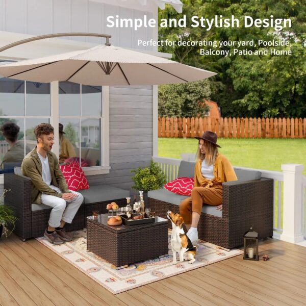 3 Pieces Patio Chairs Set with Glass-Top Coffee Table, Outdoor Bistro and Patio Furniture Set for Porch|Backyard|Balcony, Black