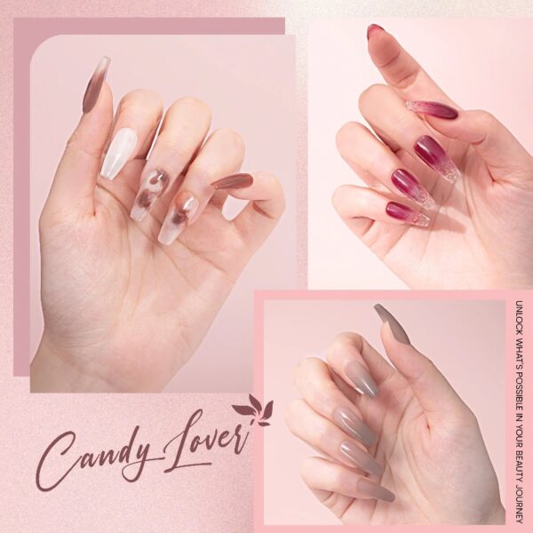 Candy Lover Gel Nail Polish Kit with UV LED Lamp, 12 Colors Cute Lady Gel Polish Starter Kit, All-in-One Quick Dry Soak Off Nail Gel Manicure Kit with DIY Tools Valentine Gift for Women