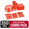 Exquisite 350 Piece Easter Plastic Disposable Party Plates & Dinnerware Combo Set