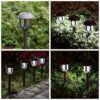 10 Pack Solar Lights Outdoor Decorative, Solar Pathway Lights Outdoor, Solar Powered Garden Yard Lights for Walkway Sidewalk Driveway. (Brown, Cool White)