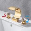 Widespread Bathroom Basin Faucet Crystal Handle Sink Mixer Tap Chrome Finish