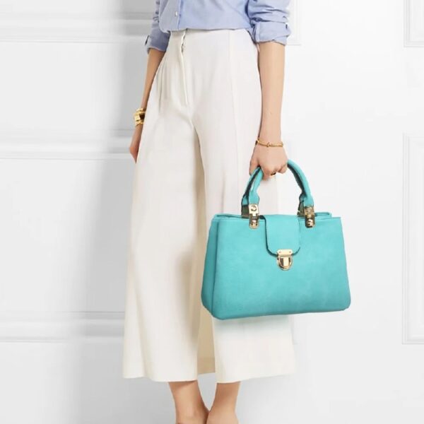 Women Satchel Handbags Top Handle Purse Medium Tote Bag Vegan Leather Shoulder Bag