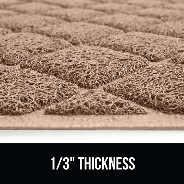 GRIP Cat Litter Box Mat, 35x23, Water Resistant Kitty Litter Trapping Mat, Textured Backing, Easy to Clean, Less Waste and Clean Floors, Kitten Supplies for Indoor Cats, Soft on Paws, Gray