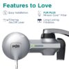 PLUS Faucet Mount Water Filtration System, Horizontal, Black/Chrome, PFM200B