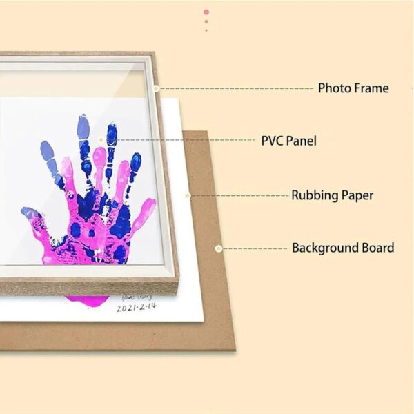 Lolynie Family Handprint Kit,Diy Craft Keepsake,Hand Print Photo Frame,Family Gifts For New Mom,New Baby,New Parents,Grandparents,Mother'S Day,Father'S Day,Adoption Day,Anniversary,1 Set