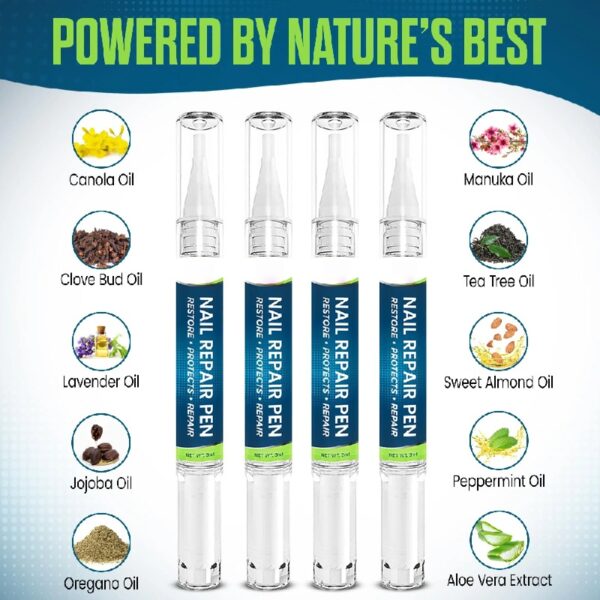 Nail Repair Pen – 25% Undecylenic Acid Toenail Fungus Treatment Extra Strength, Advanced Treatment for Damaged Nails, Nail Softener, Ingrown Toenail Support Foot Care Formula 4PCS