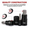 32-Piece Torx Bit Socket and Female External Socket Set, 14 Star Bits (T8- T70) and 13 Female E-Torx Sockets (E4-E24), Include 5 Impact Socket Adapter