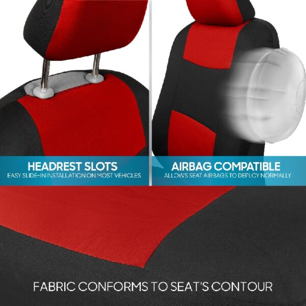 PolyPro Car Seat Covers Full Set in Charcoal on Black – Front and Rear Split Bench for Cars, Easy to Install Cover Set, Accessories Auto Trucks Van SUV