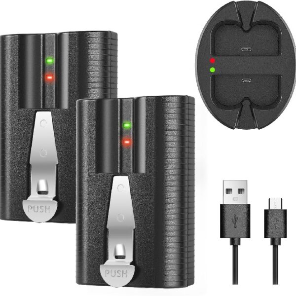 6040mAh Rechargeable Battery and Dual USB Charging Station Compatible with Ring for Video Doorbell Camera 2/3/4, Stick Up Cam and Spotlight Cam