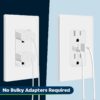 TOPGREENER USB Outlet, Wall Outlet with Type C USB Ports, 15 Amp Tamper Resistant Receptacle Plug, UL Listed, TU21536AC-W-2PCS, White, 2 Pack