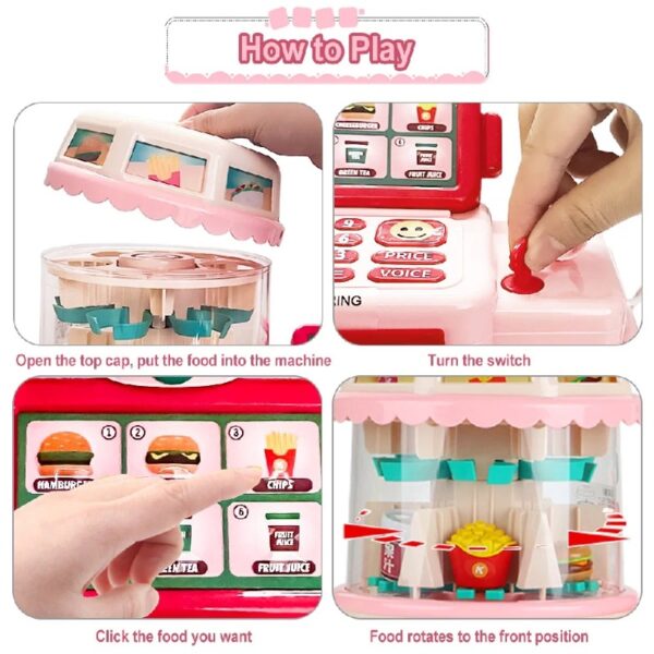 46PCS Upgraded Cash Register Playset for Kids, Cashier Register Toy, Kids Pretend Play Cash Register Toys with Scanner, Shopping Cart, Calculator, Play Food, Toys for Girls 3 6 Years-Green