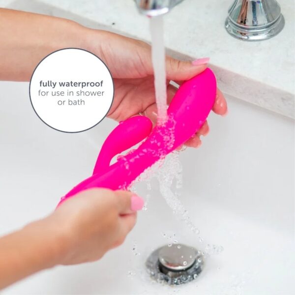 Dual Rabbit Vibrator, High-quality Silicone, Pink
