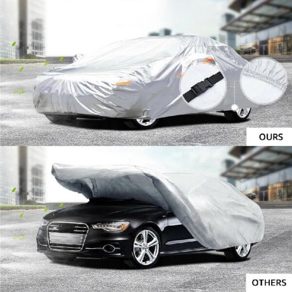 Heavy Duty Waterproof Full Car Cover All Weather Protection Outdoor Indoor Use UV Dustproof for Auto,SUV,Sedan