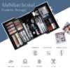 4 Trays Makeup Train Case Cosmetic Storage with Dividers Lockable Jewelry Makeup Box Organizer Pink