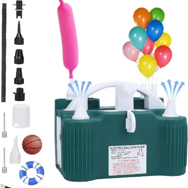 Electric Balloon Pump, 4-in-1 Portable Electric Air Pump For Inflatables, Balloons And Sports Ball, Balloon Inflator For 260q, Foil, Latex Balloons And Pool Floats, Faster And Save Time