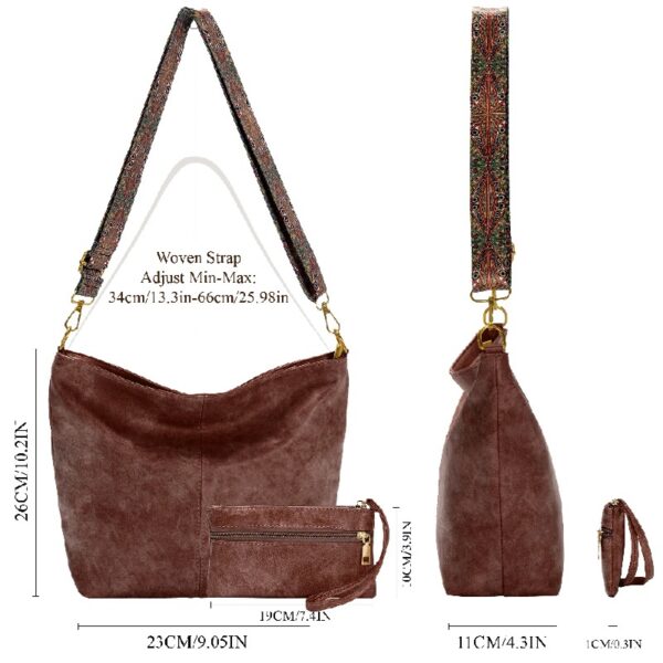 Hobo Bags for Women Crossbody Handbags Guitar Strap Shoulder Bucket Bag Vegan Leather Purse Trendy Boho Tote Purses