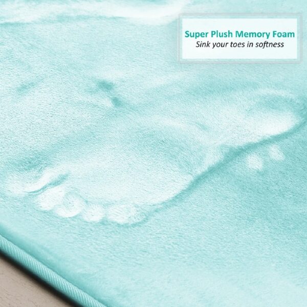 Nestl Set of 3 Absorbent Memory Foam Bath Mat Bathroom Rugs, Gray, Large 20