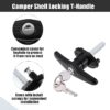 2 Set RIGHT Truck Cap Locking T-Handles for Pickup Truck Cap Camper Shell T-Handles Lock w/ 4 Keys Bolts