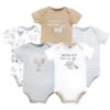 Short Sleeve Bodysuits, 5-Pack, Newborn- 24 Months