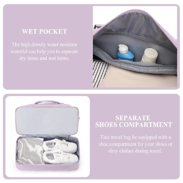 5e7da838704b436daa95b32d0176b093 Weekender Bags for Women, Travel Duffel Bags with Shoe Compartment,Personal Item Travel Bag for Airlines, Carry on Overnight Tote Bag for women,Beige&Brown