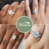 3Ct Pear Cut Wedding Ring Set for Women Halo 925 Sterling Silver Cubic Zirconia Size 8