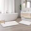Nestl Set of 3 Absorbent Memory Foam Bath Mat Bathroom Rugs, Gray, Large 20