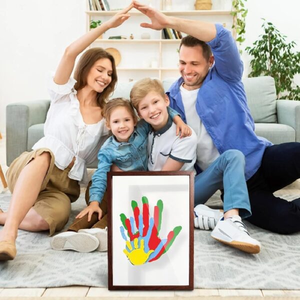 Family Handprint Kit, Handprint Art Craft DIY Kit, Baby Hand print Gift for New Moms, Parents, Grandparents, 6 Safe, Non-Toxic Paints, Ideal for Mother's Day, Father's Day, Anniversary & More