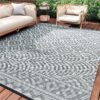 Outdoor Rug 5'x8' Waterproof Reversible Patio Rug Modern Lightweight Plastic Straw Indoor Outdoor Rug for RV Camping Deck Balcony Porch Boho Patio Decor Outdoor Carpet Brown and Beige