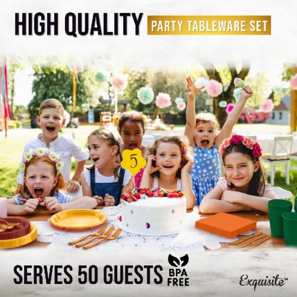 Exquisite 350 Piece Easter Plastic Disposable Party Plates & Dinnerware Combo Set