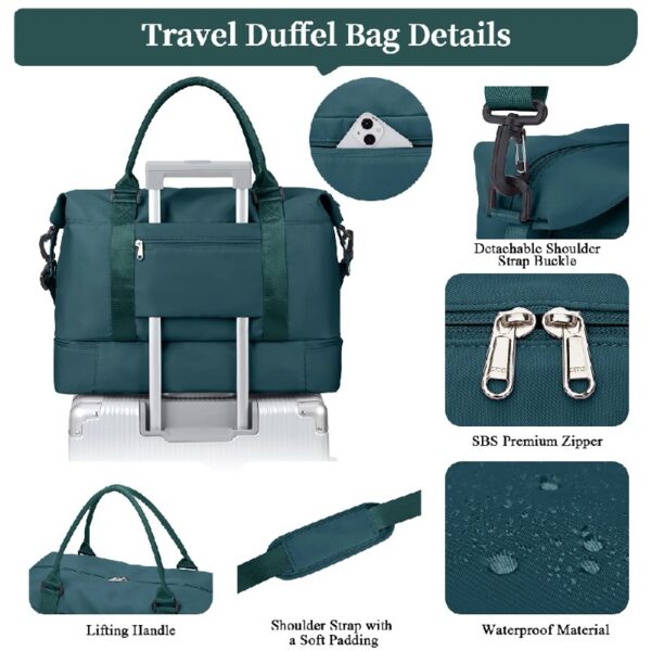 5f8a114266564157b6abb32d0176b4af Weekender Bags for Women, Travel Duffel Bags with Shoe Compartment,Personal Item Travel Bag for Airlines, Carry on Overnight Tote Bag for women,Beige&Brown