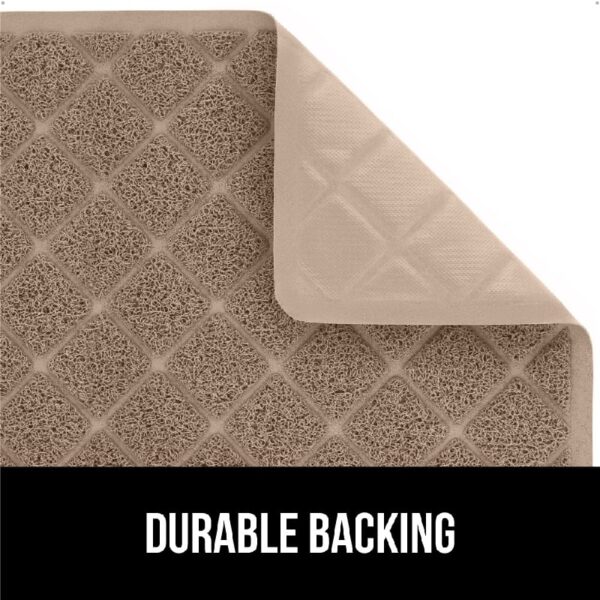 GRIP Cat Litter Box Mat, 35x23, Water Resistant Kitty Litter Trapping Mat, Textured Backing, Easy to Clean, Less Waste and Clean Floors, Kitten Supplies for Indoor Cats, Soft on Paws, Gray
