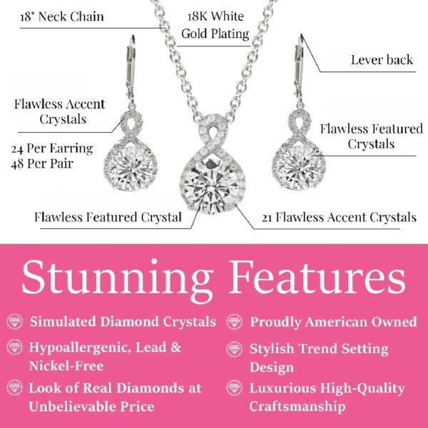 Cate & Chloe Alessandra 18k White Gold Plated Jewelry Set With Simulated Diamond Crystals for Women