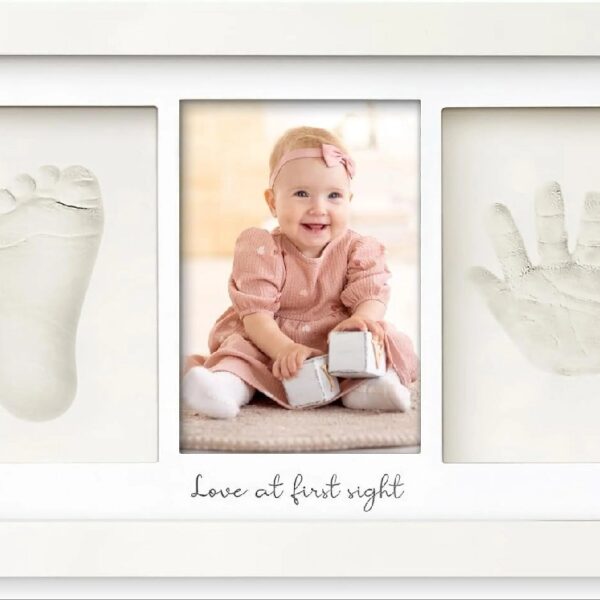 Ash Wood Baby Hand & Footprint Kit - Newborn Keepsake Frame, Personalized Gifts for Girls & Boys, Mother's Day Gift