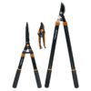 Lopper and Pruner Garden Tool 3-Piece Set with Stainless Steel Blades, Black and Orange