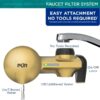 PLUS Faucet Mount Water Filtration System, Horizontal, Black/Chrome, PFM200B