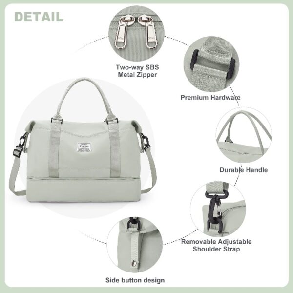 601693544a87461b915eb32d01769df3 Weekender Bags for Women, Travel Duffel Bags with Shoe Compartment,Personal Item Travel Bag for Airlines, Carry on Overnight Tote Bag for women,Beige&Brown